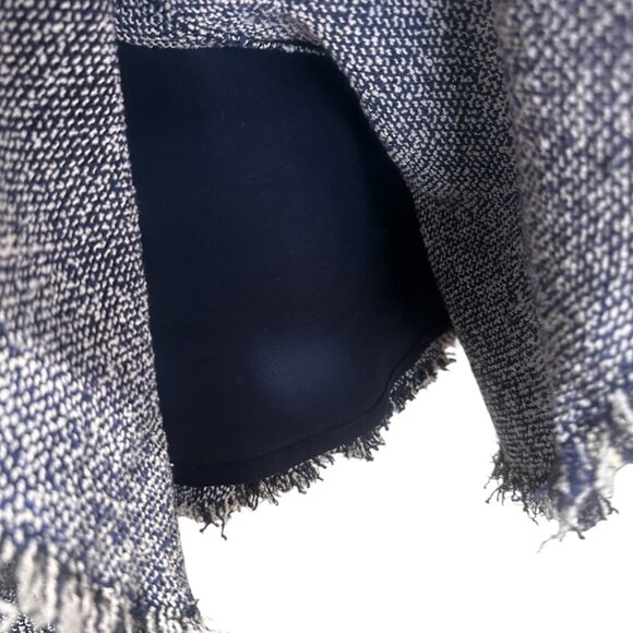 Rebecca Taylor Tweed Ruffle Dress Women 6 Blue Knee Length Preppy Office Classic - Picture 13 of 16